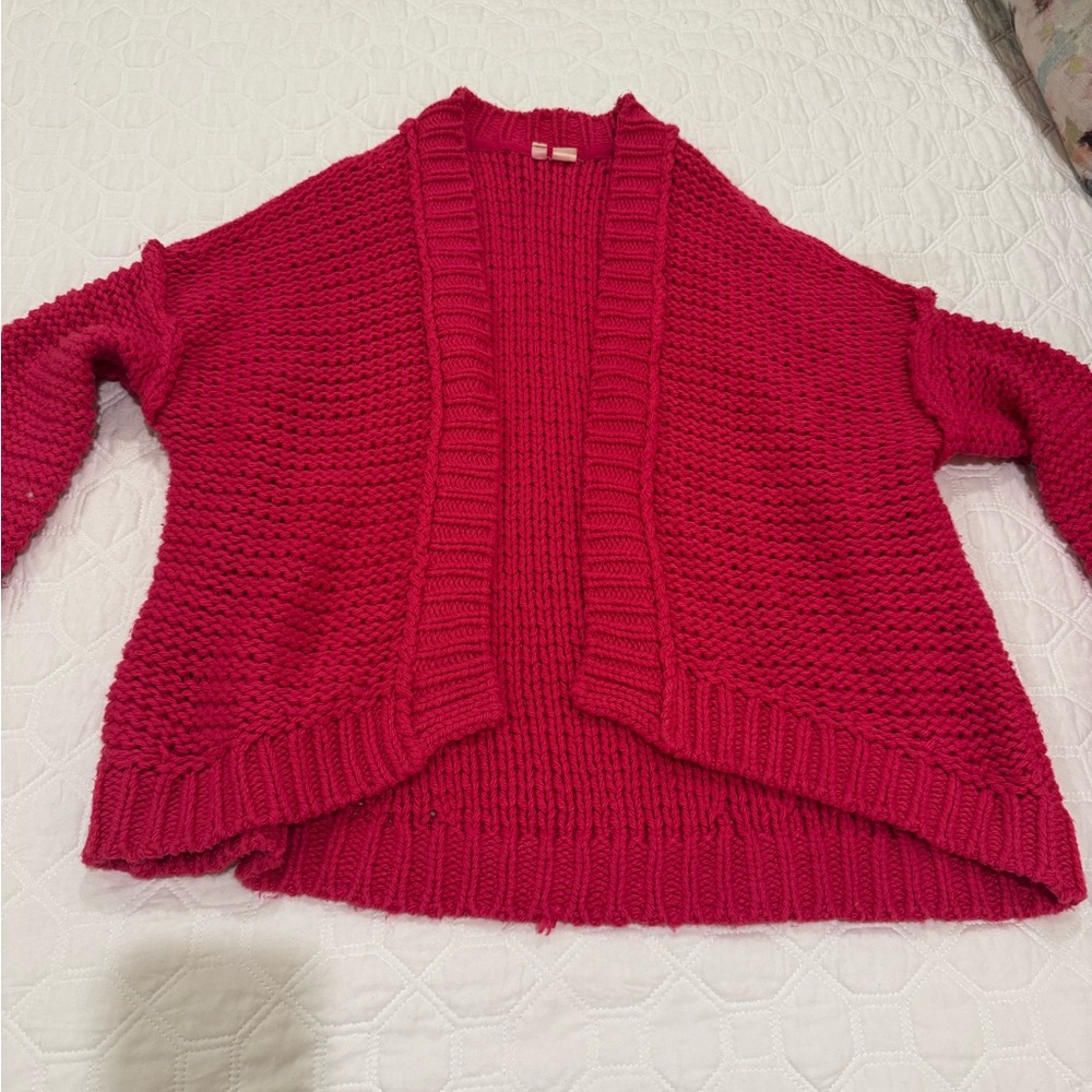 Anthropologie Moth brand Deep Pink Knit Cardigan